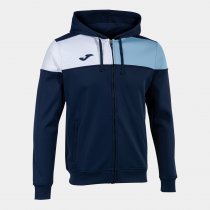 JOMA CREW V ZIP-UPKAPUCNIS PULÓVER SÖTÉTKÉK SKY BLUE FEHÉR