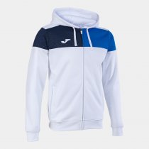 JOMA CREW V ZIP-UPKAPUCNIS PULÓVER FEHÉR KÉK SÖTÉTKÉK