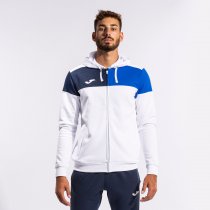 JOMA CREW V ZIP-UPKAPUCNIS PULÓVER FEHÉR KÉK SÖTÉTKÉK