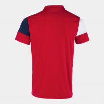 JOMA CREW V SHORT SLEEVE POLO PIROS SÖTÉTKÉK FEHÉR